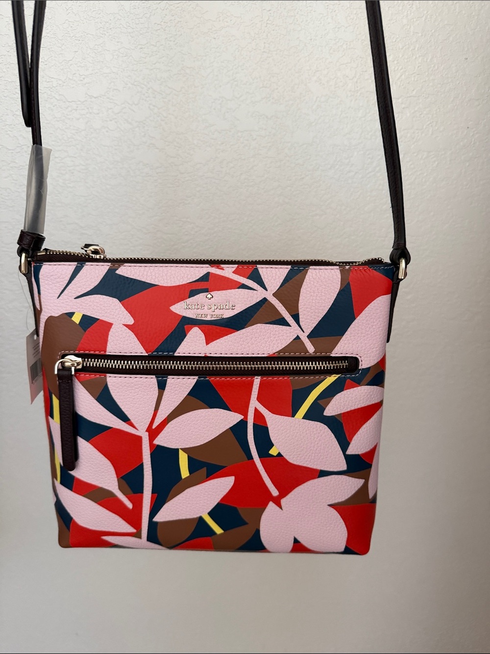kate spade Pink, Red & Navy Floral Leather Crossbody